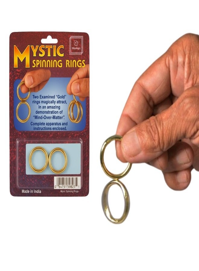 MilesMagic Magician's Mystic Spinning Rings | Kinetic Hanging Golden Rings Gimmick | Visual Magic Trick for Kids & Adults | Easy Professional Illusion with Instructions | Classic Novelty Gift - Image 1
